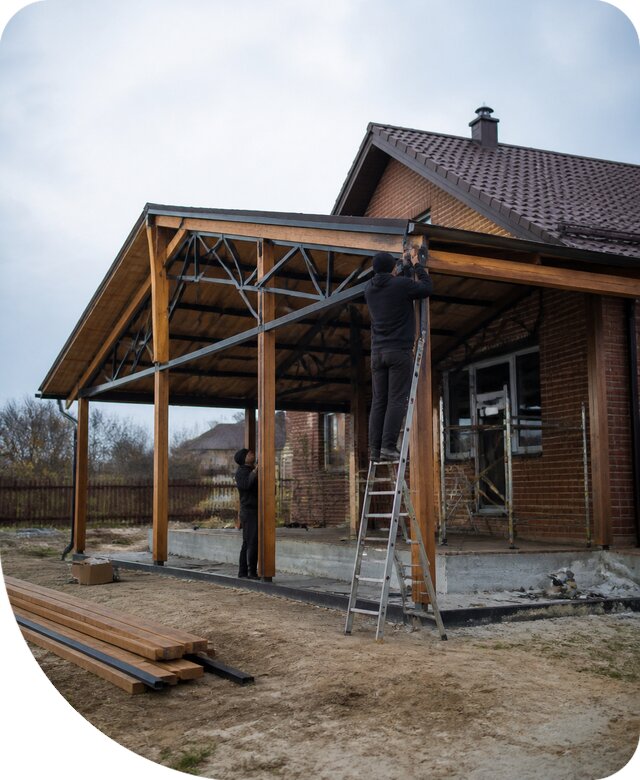 Пристройка навеса к дому и участку в Димитровграде под ключ